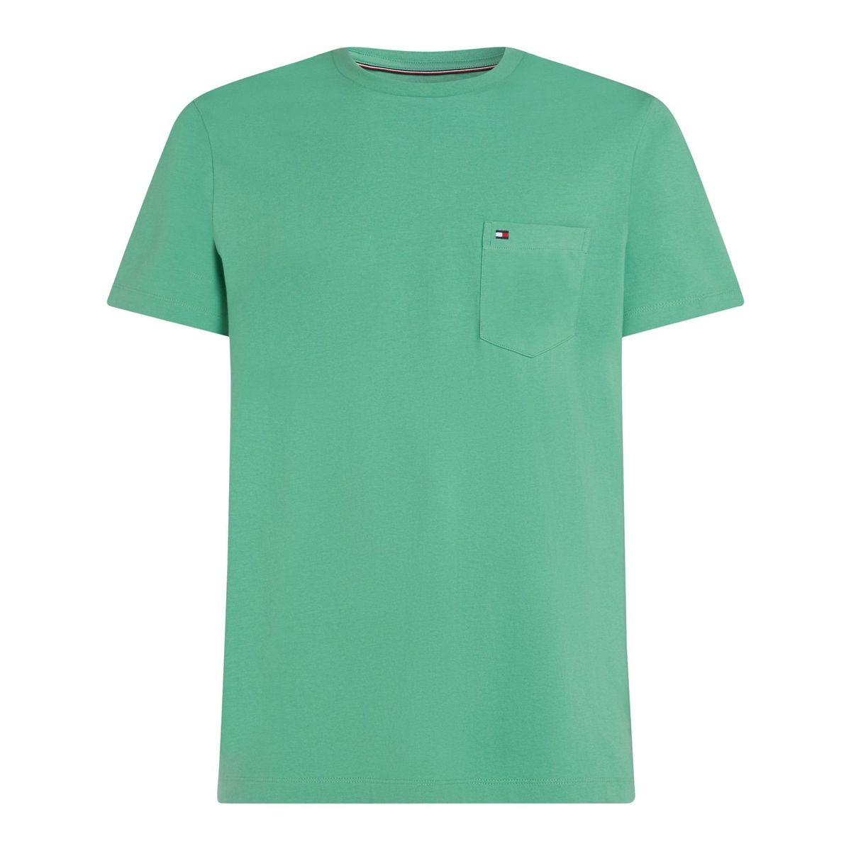 TOMMY HILFIGER - Camiseta verde de cuello redondo con bolsillo Tommy Hilfiger