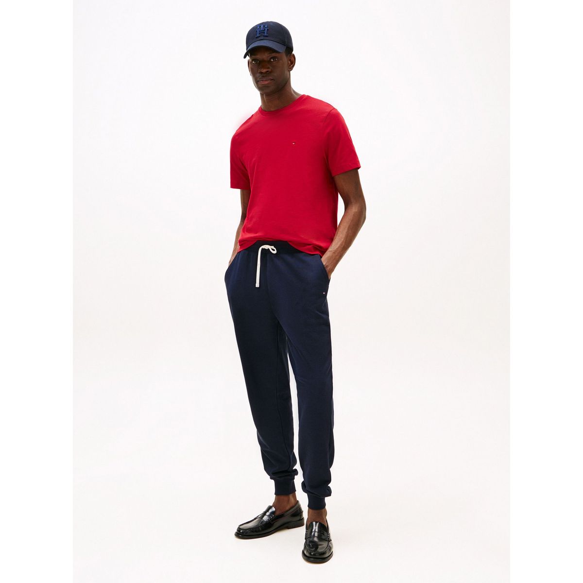 TOMMY HILFIGER - Camiseta roja de cuello redondo Tommy Hilfiger