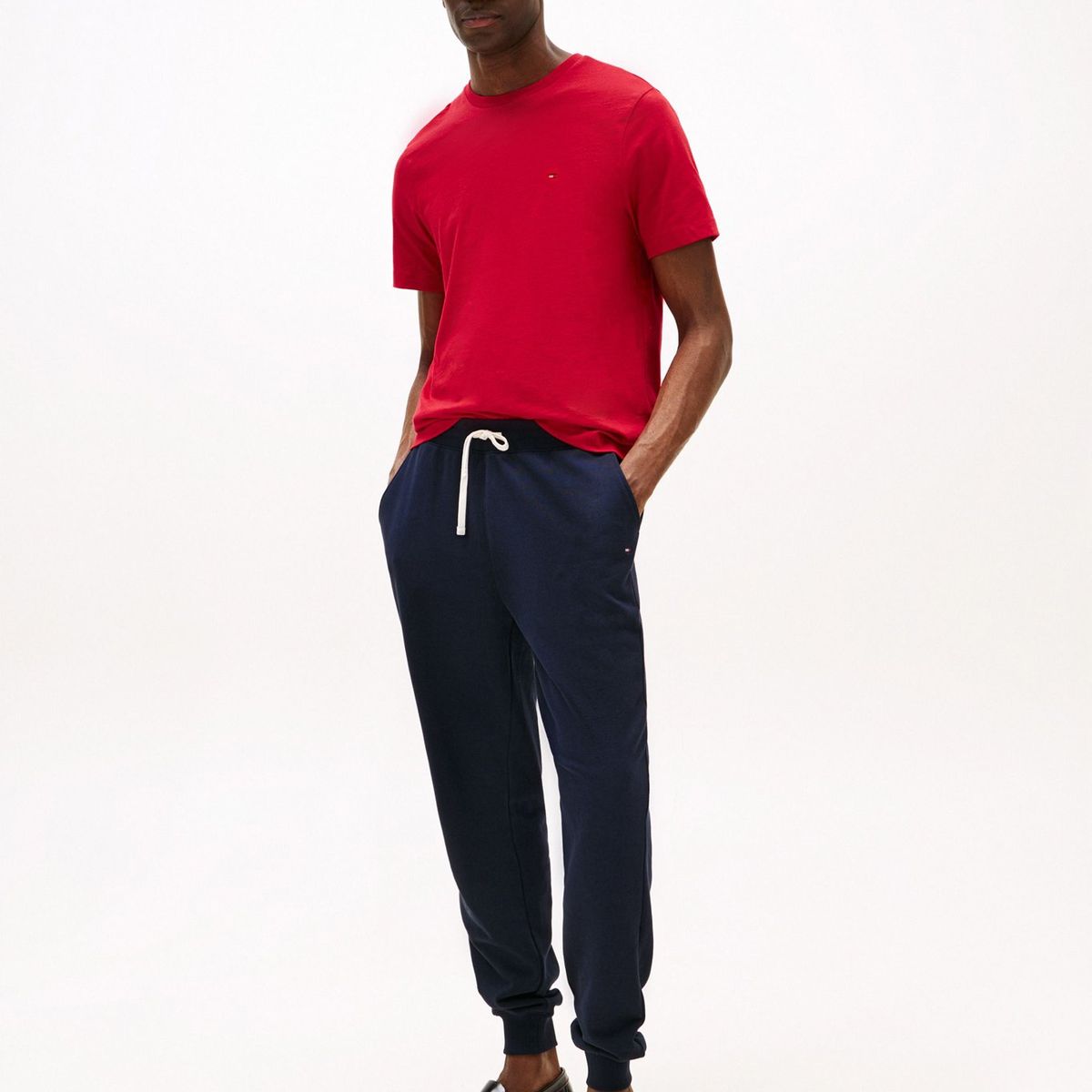 TOMMY HILFIGER - Camiseta roja de cuello redondo Tommy Hilfiger