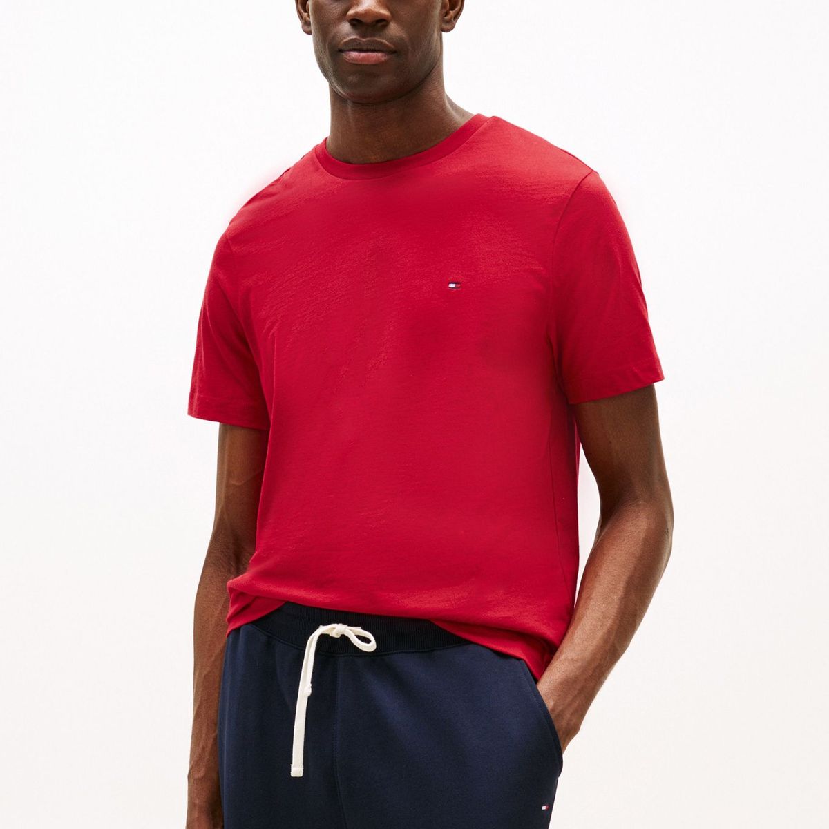 TOMMY HILFIGER - Camiseta roja de cuello redondo Tommy Hilfiger