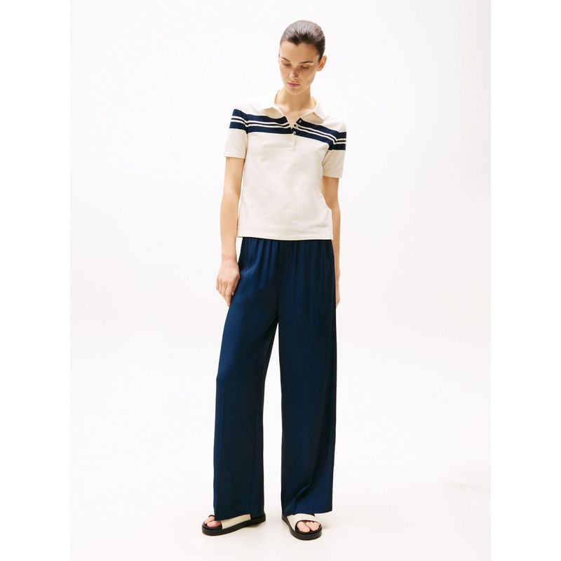 TOMMY HILFIGER - Polo blanco de rayas con corte slim Tommy Hilfiger