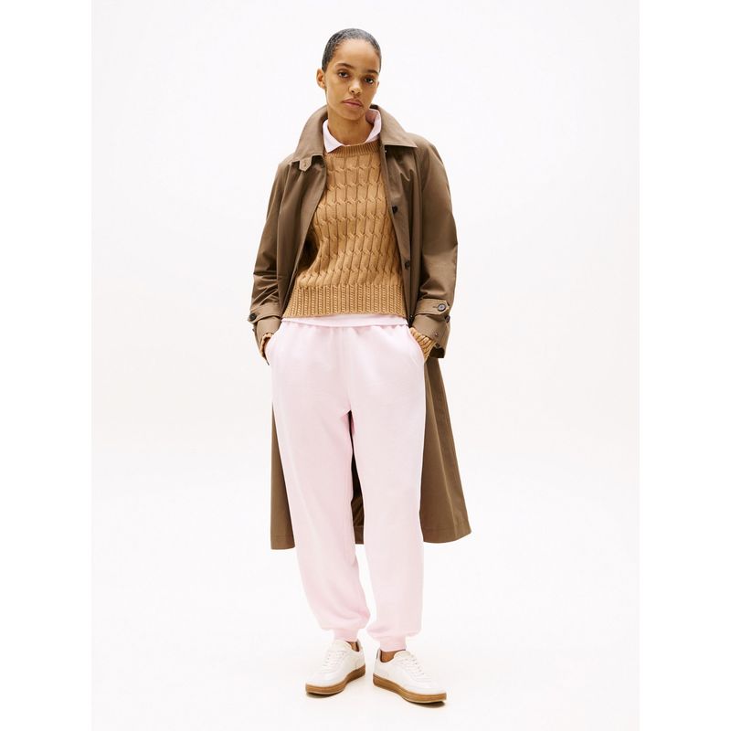 TOMMY HILFIGER - Joggers rosa con bajo elástico y logo Tommy Hilfiger