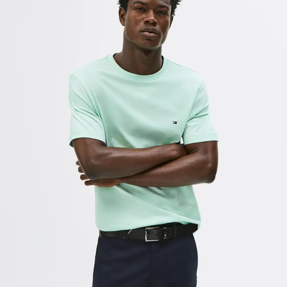 TOMMY HILFIGER - Camiseta verde de cuello redondo Tommy Hilfiger