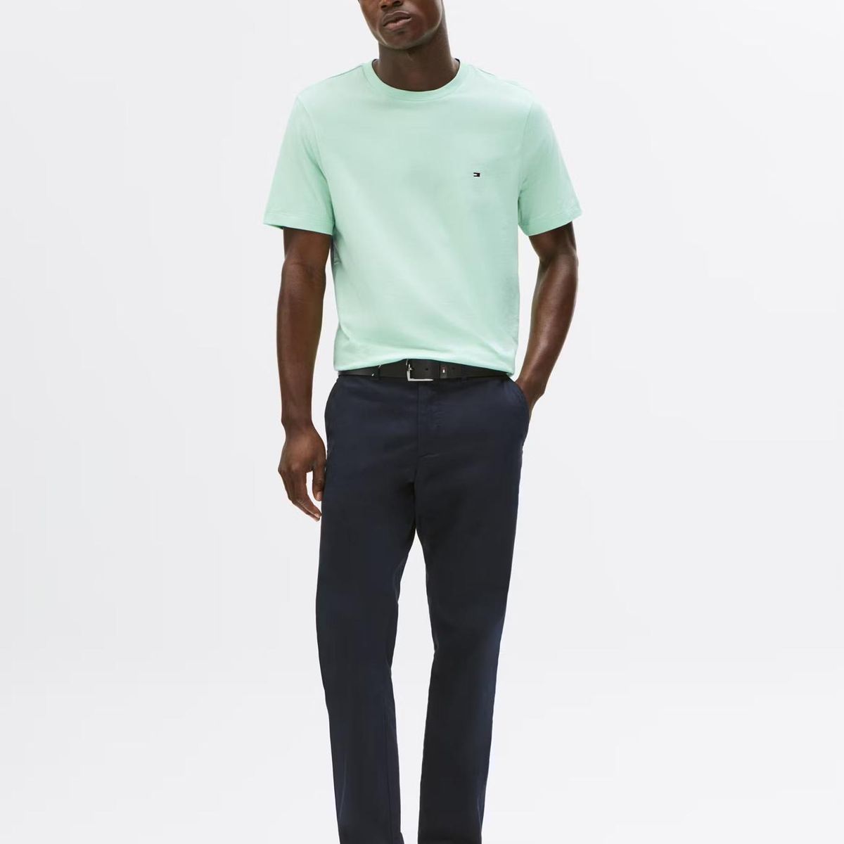 TOMMY HILFIGER - Camiseta verde de cuello redondo Tommy Hilfiger
