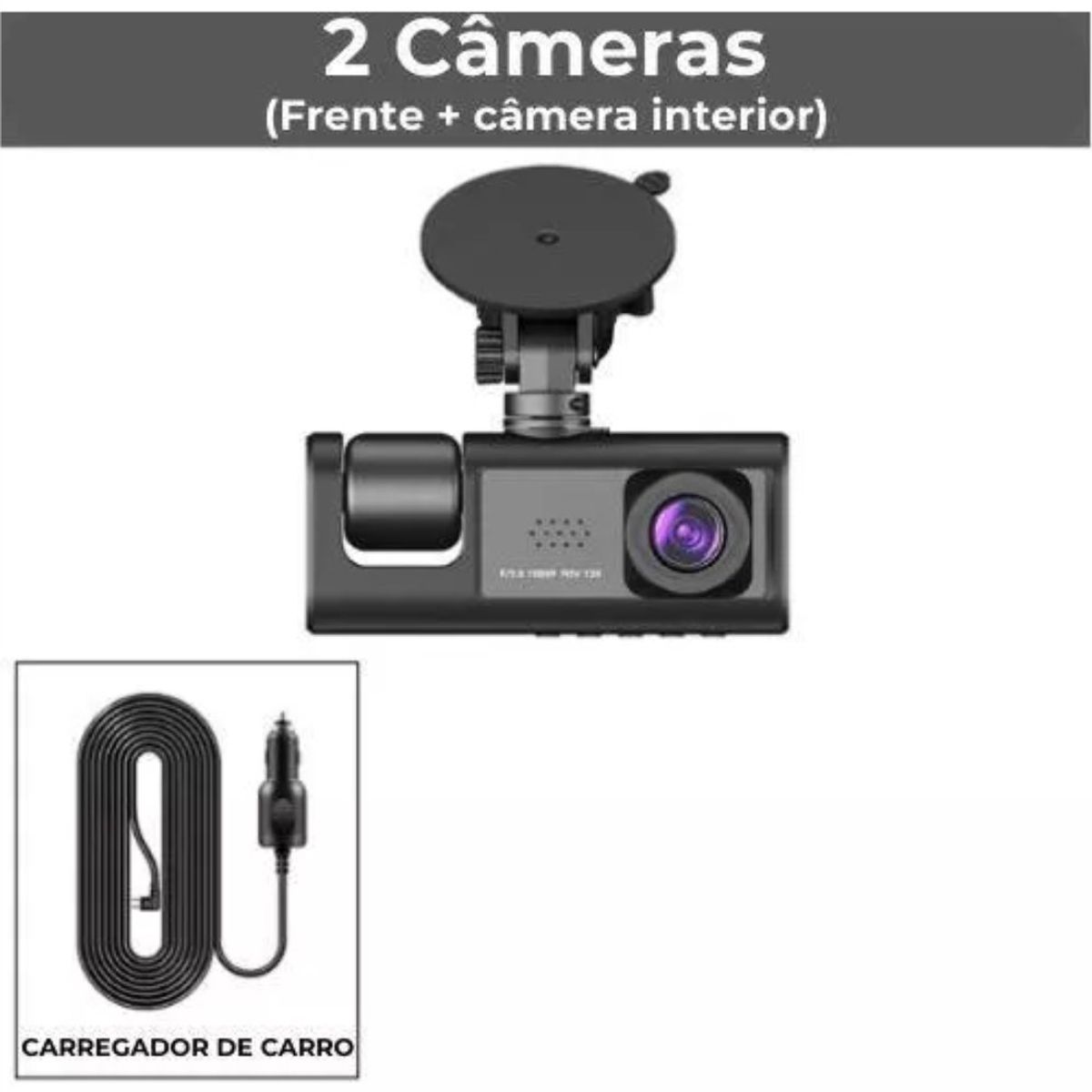 GENERICO - Camara para carro DASH CAM 2 Lentes DVR 1080p