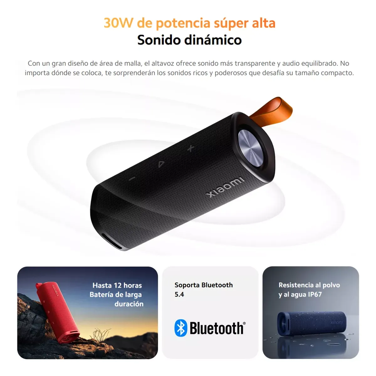 XIAOMI - Parlante Xiaomi Sound Outdoor 30W Bluetooth Negro