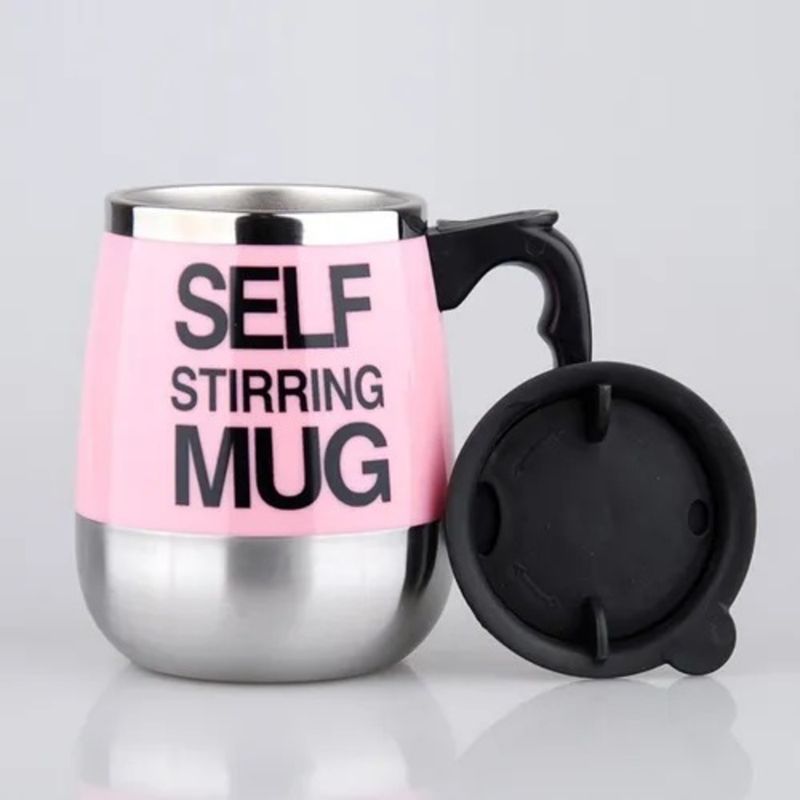 INFANTILES CAJUROMIX - Taza Portátil Rosado Con Mezclador Eléctrico