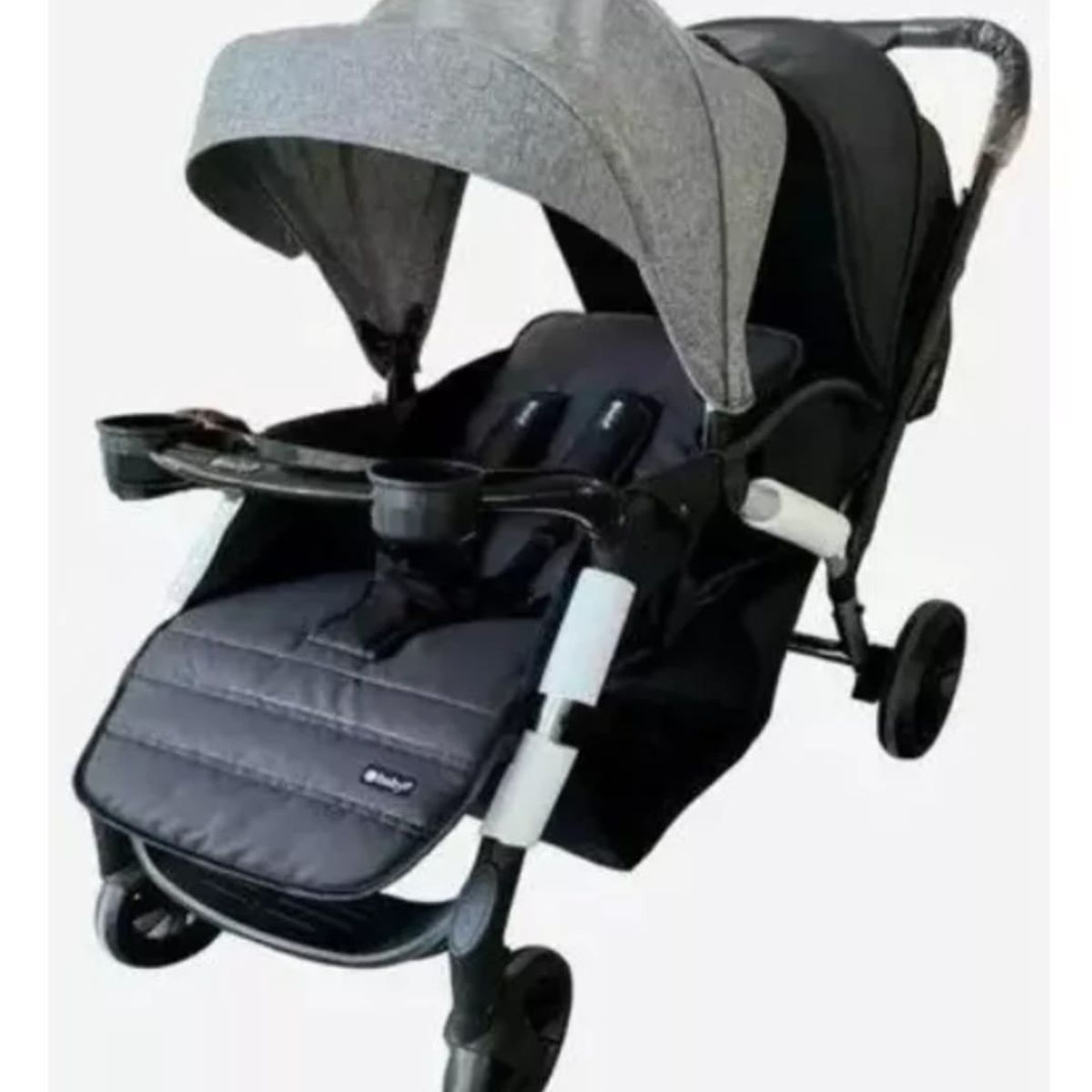 EBABY - Coche Gemelar Lineal Capota Expandible Ebaby