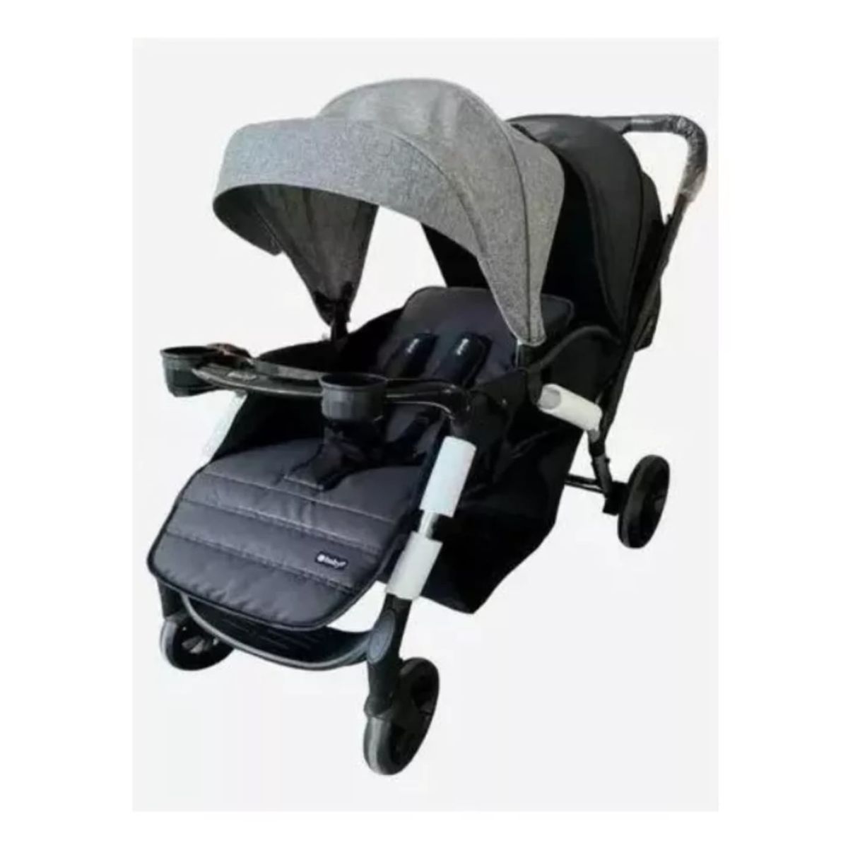 EBABY - Coche Gemelar Lineal Capota Expandible Ebaby