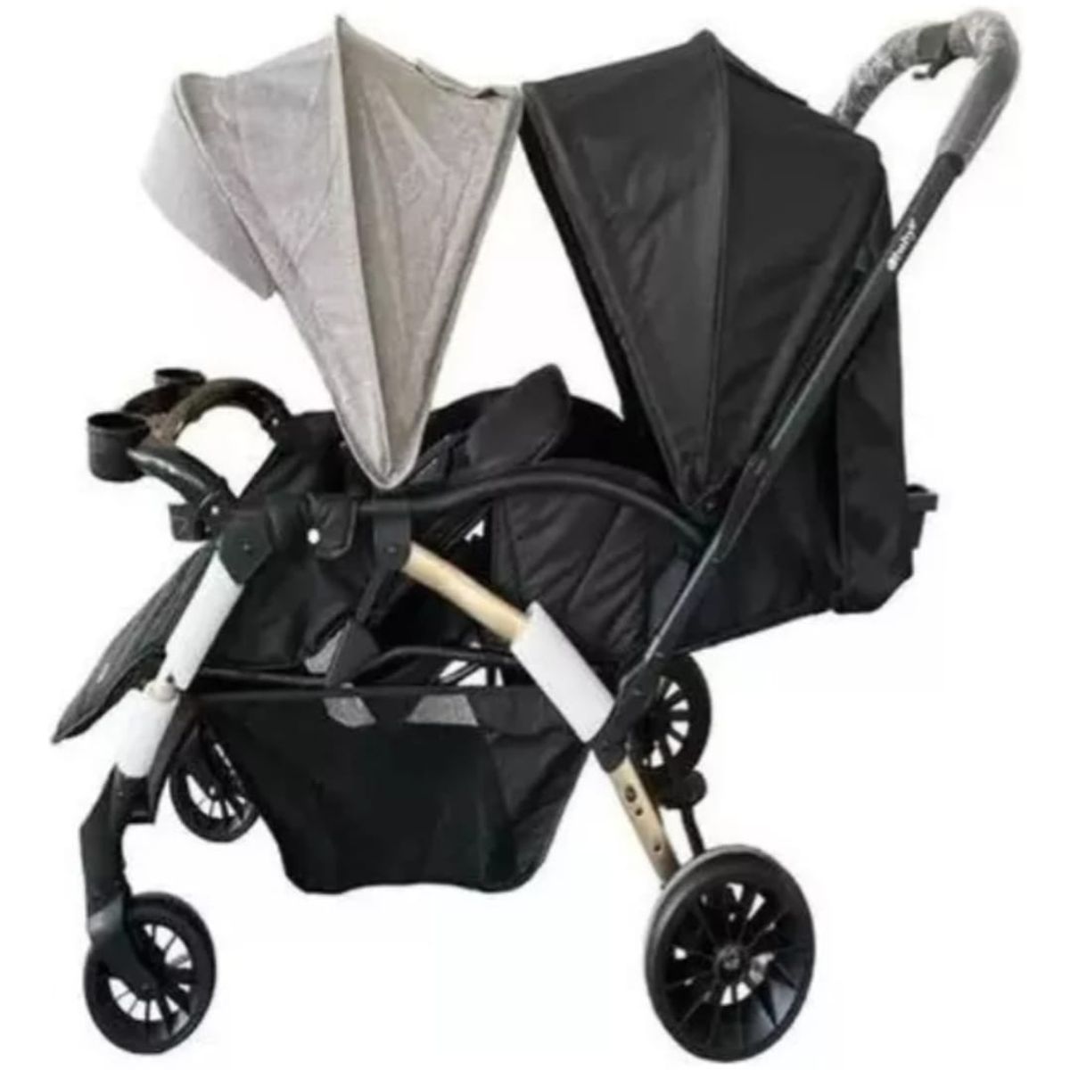 EBABY - Coche Gemelar Lineal Capota Expandible Ebaby