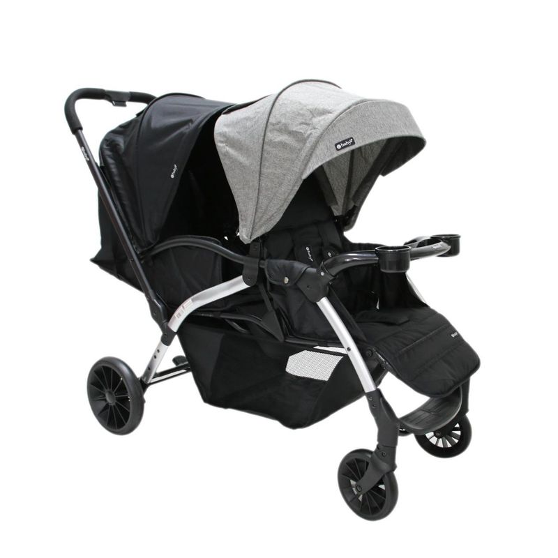 EBABY - Coche Gemelar Lineal Capota Expandible Ebaby