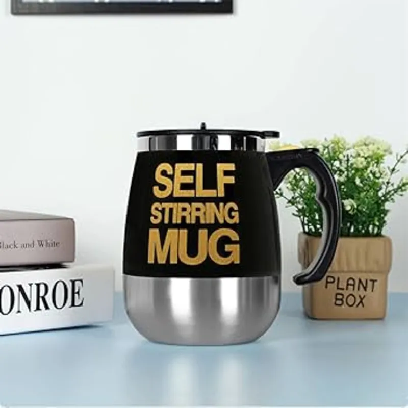 INFANTILES CAJUROMIX - Taza Portátil Negro Con Mezclador Eléctrico