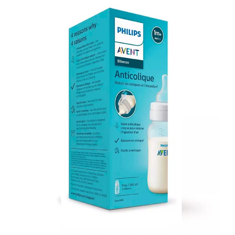 AVENT - Tetero Válvula Anticólicos 9 Oz Avent Scy103/01