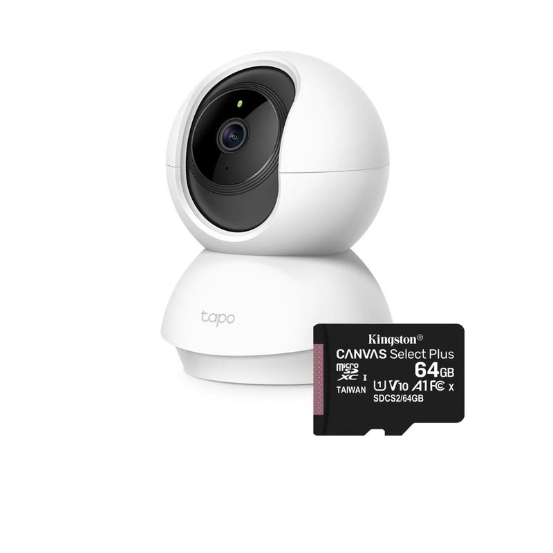 TP LINK - Cámara de Seguridad para Interiores TP-Link C200 + MicroSD 64GB