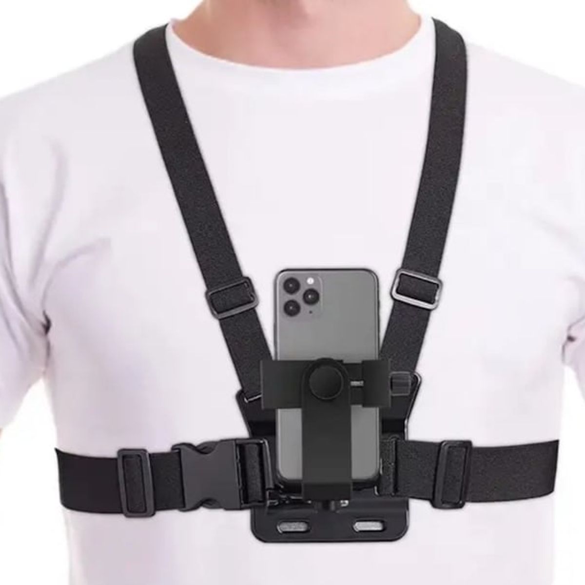 GENERICO - Soporte Porta telefono Celular y Camaras GoPro de Pecho