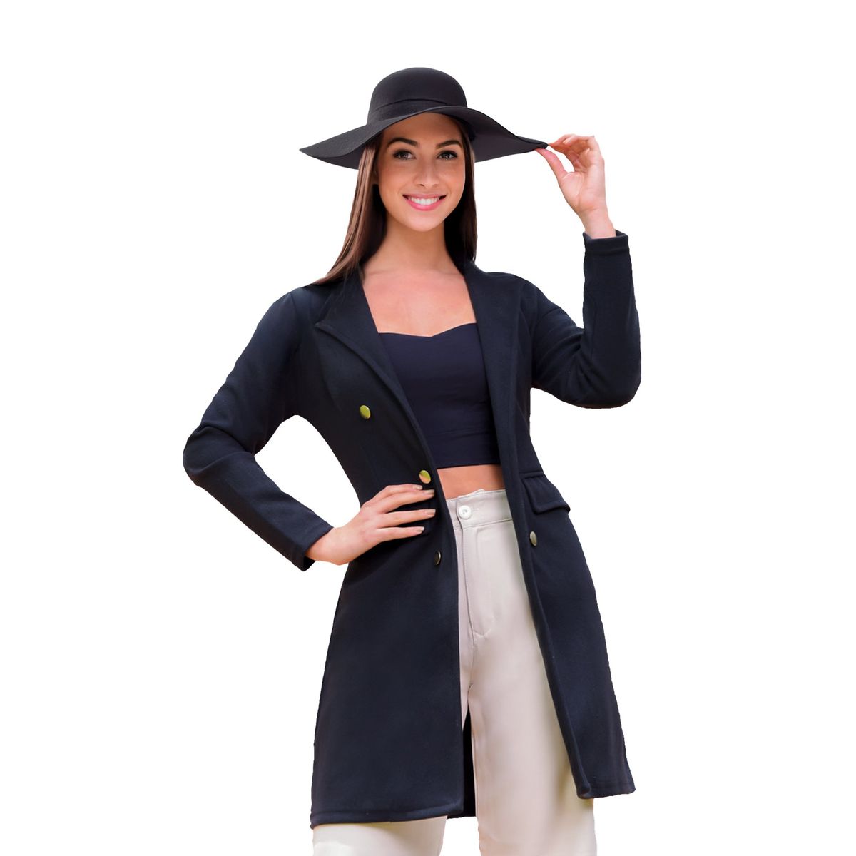 SYK - Gaban Para Mujer De Paño Abrigo largo Paño