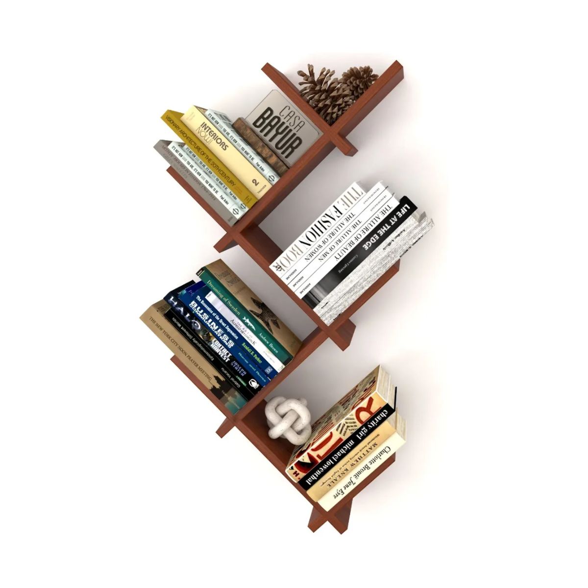 GENERICO - Repisa Biblioteca Flotante B-02 Minimalista Moderna Color Cedro