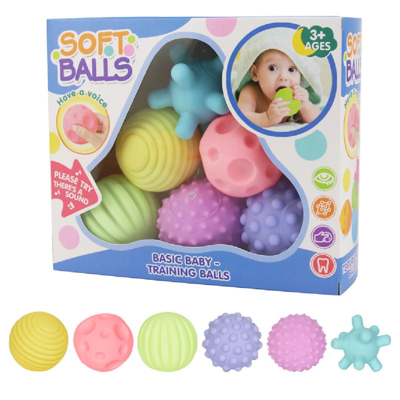 GENERICO - Set Pelotas Sensoriales para Bebe SonidosTexturas Colores