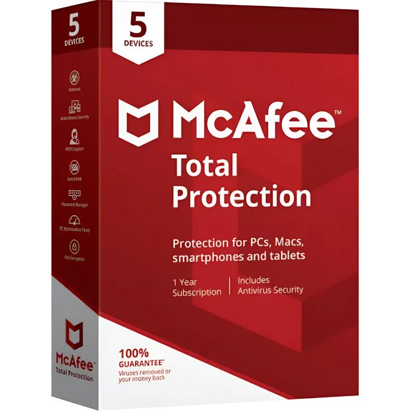 MCAFEE - Mcafee Total Protection 5 Dispositivos 1 Año Entrega Rápida