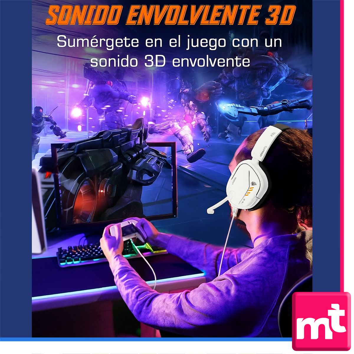 GENERICO - Auriculares Gamer Cancelación Ruido Microfono Usb