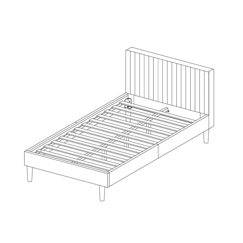 RTA DESIGN - Cama Doble Tania Gris Oscuro madera roble tapizada