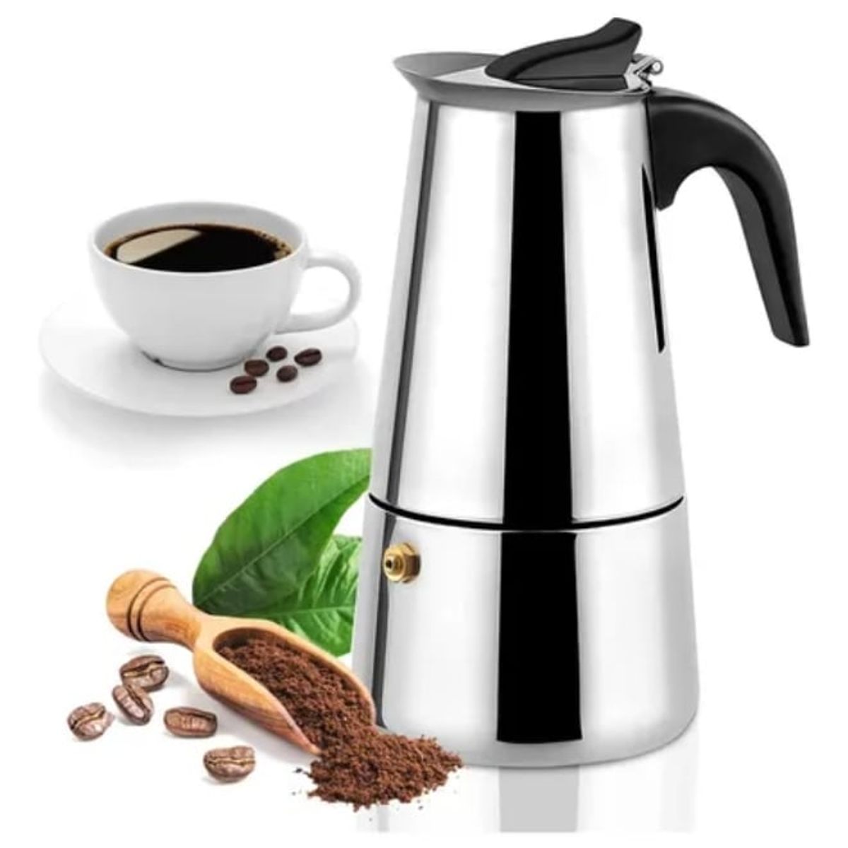 GENERICO - Cafetera Italiana Espresso Maker Acero Quirurgico 9 Tazas