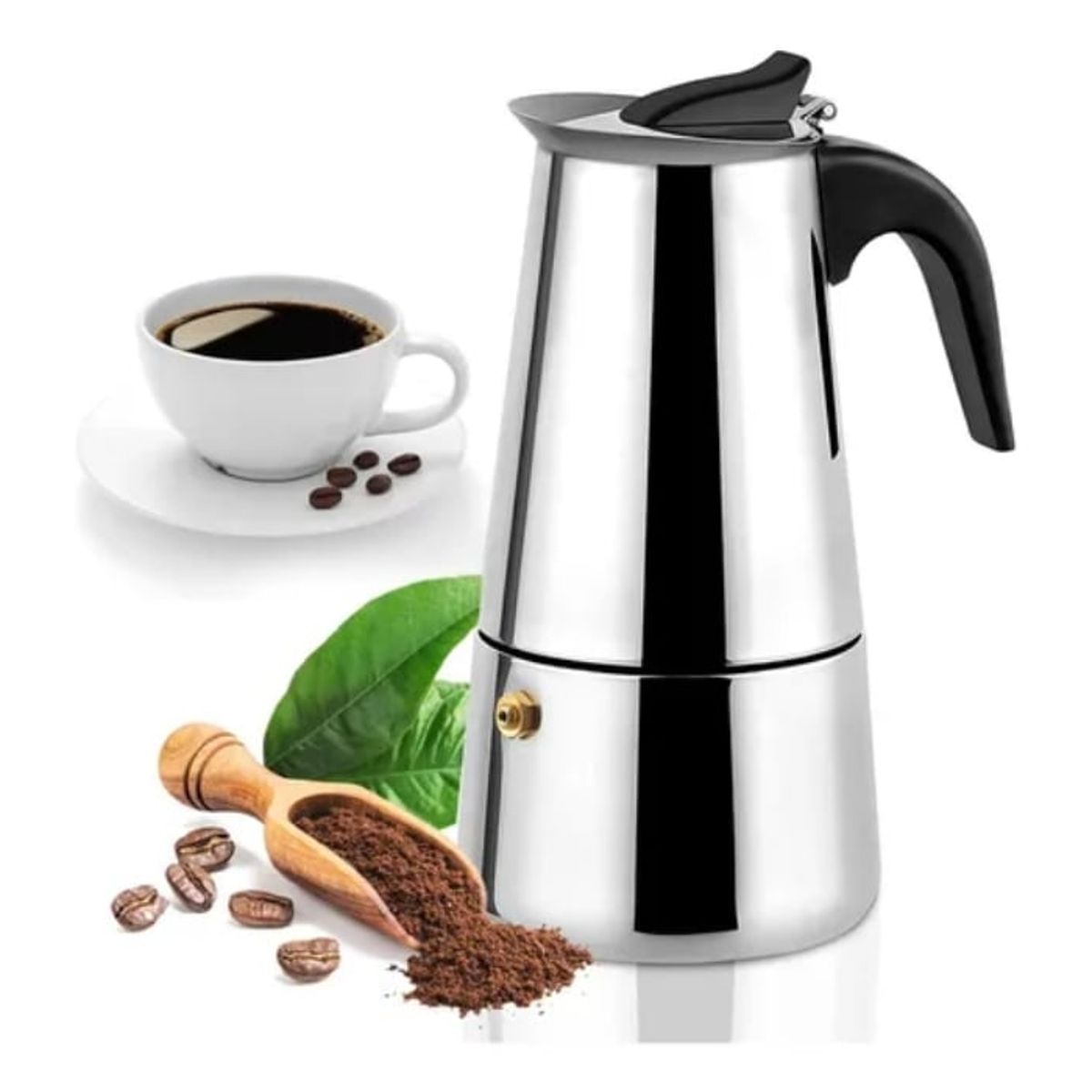GENERICO - Cafetera Italiana Espresso Maker Acero Quirurgico 9 Tazas