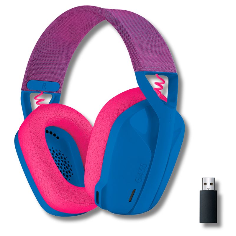 LOGITECH - DIADEMA GAMER BLUETOOTH LOGITECH G435 AZUL-FUCSIA