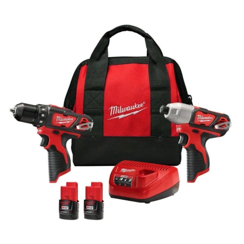 MILWAUKEE - Kit Taladro De Impacto + Atornillador Milwaukee 2494-22 M12