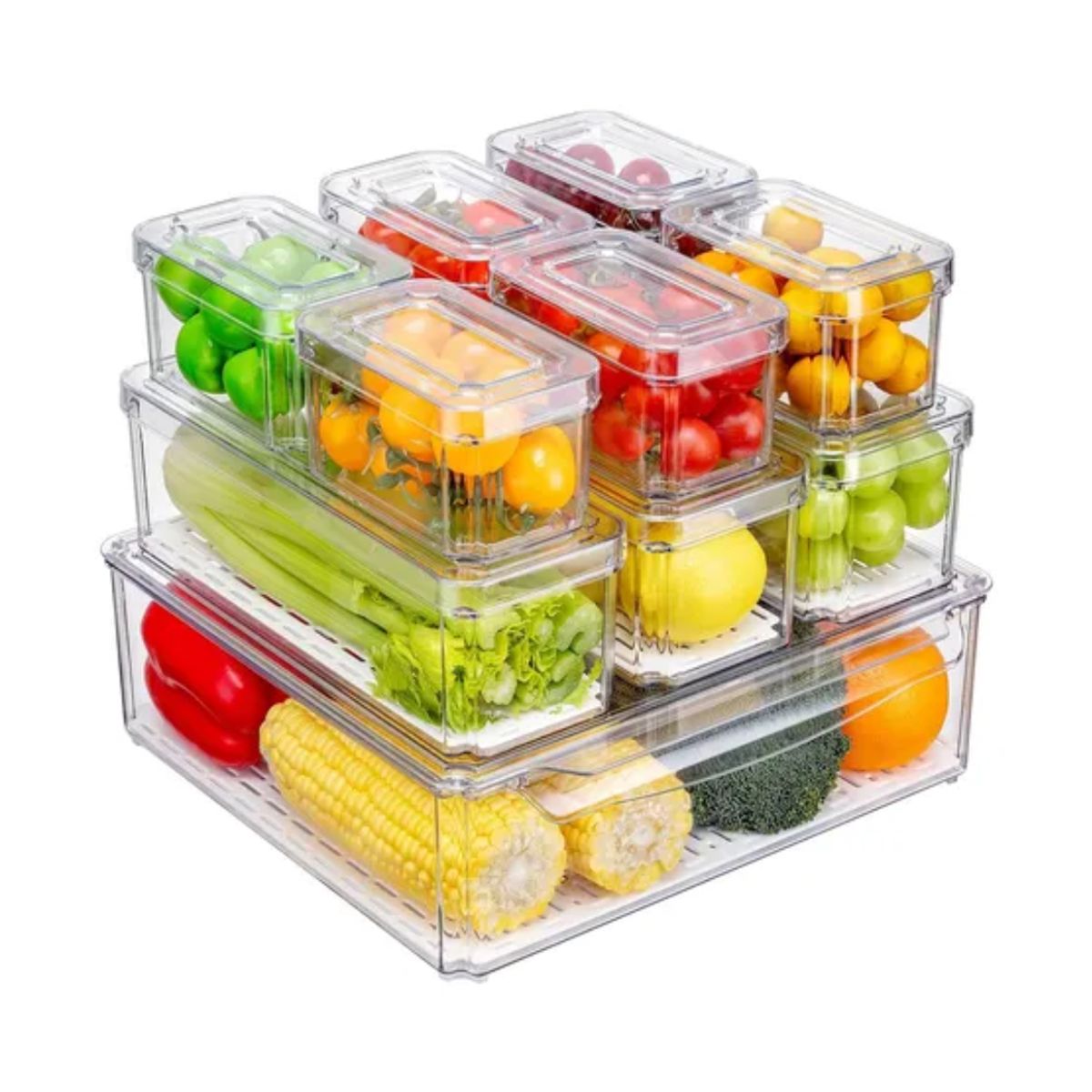 GENERICO - Juego De 7 Organizadores De Nevera Con Tapa