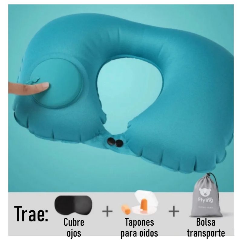 GENERICO - Almohada Inflable Automatica Cuello Cojin Cervial Colores