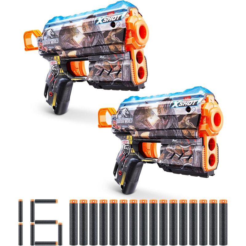 NERF NIÑAS - Lanzador X-Shot Skins Flux Blaster Jurassic World