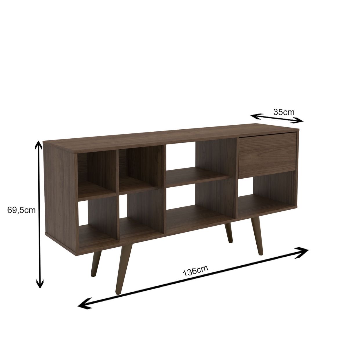 MULTIMUEBLES - RACK TV 60 AUSTRIA MUMBAI 136X69.5X35