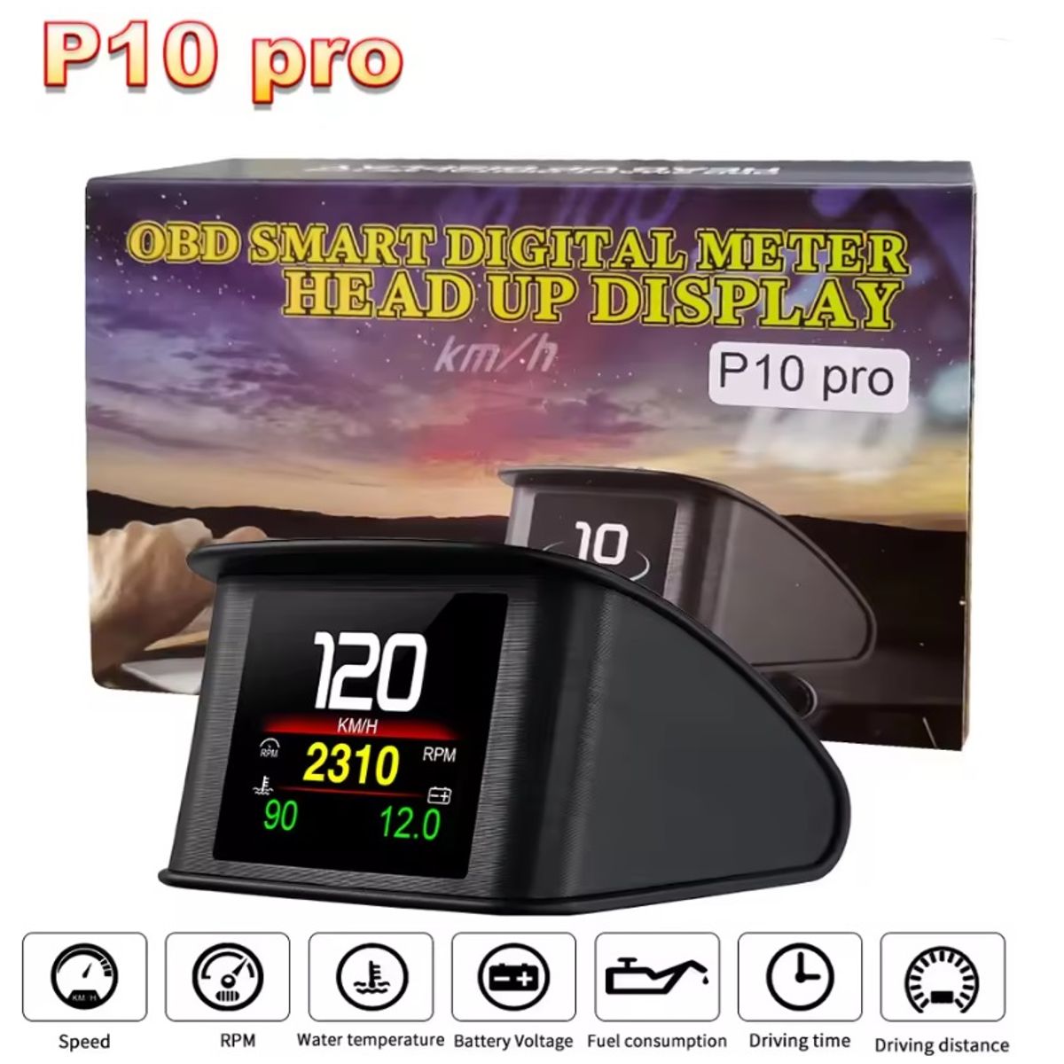 GENERICO - Monitor Obd2 Carro Scanner Temperatura Escaner Automotriz