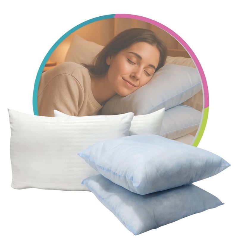 HOGARETO - Set 2 Almohadas 70x50cm + 2 Cojines Siliconados para forrar -  Hogareto