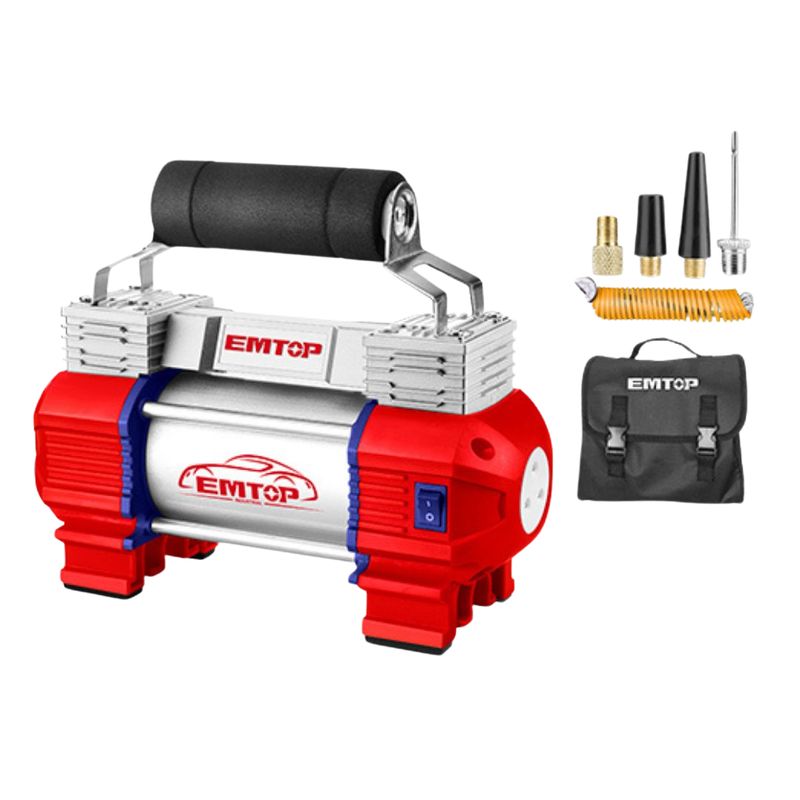  - Compresor Para Carro 12v 120psi +accesorios Industrial Emtop