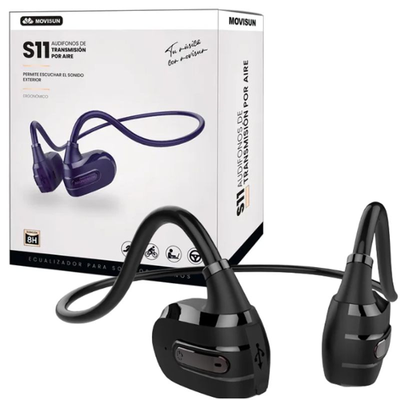MOVISUN - Audifonos Bluetooth Cuellera Movisun S11 Negro