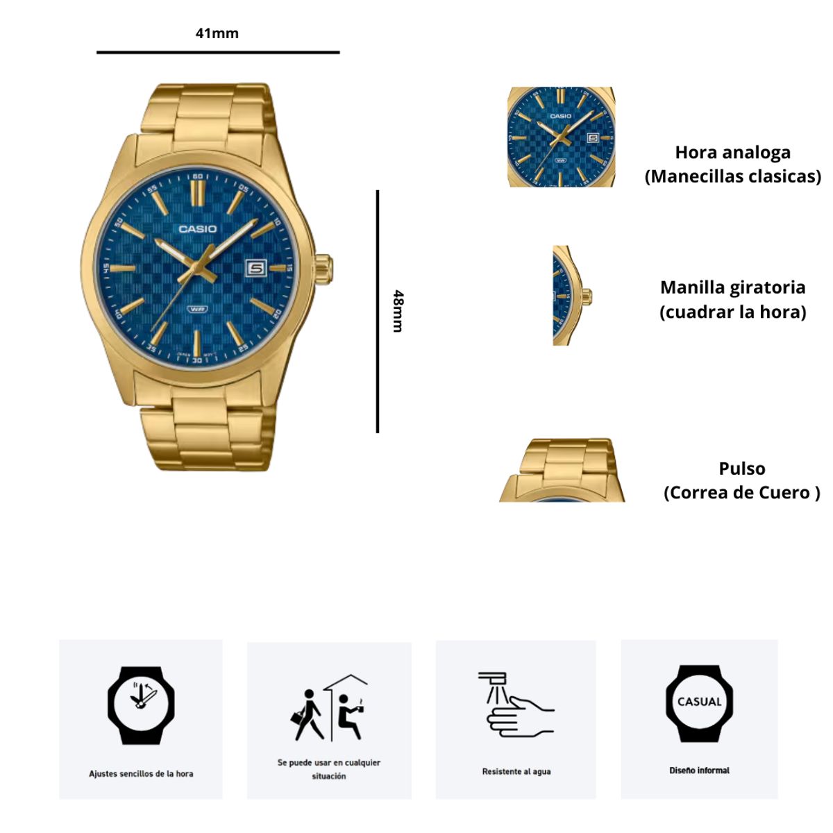 CASIO - Reloj Casio MTP-VD03G-2A Diseño Casual