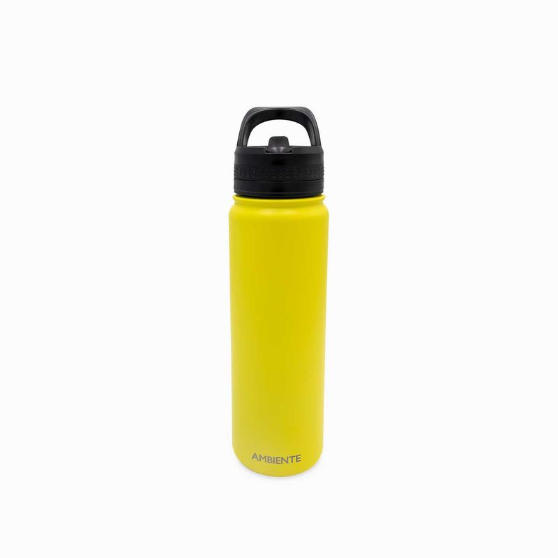 AMBIENTE GOURMET - Termo doble pared amarillo con pitillo 750ml Ambiente Gourmet