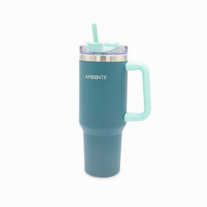 AMBIENTE GOURMET - Termo doble pared verde con pitillo 1200ml Ambiente Gourmet