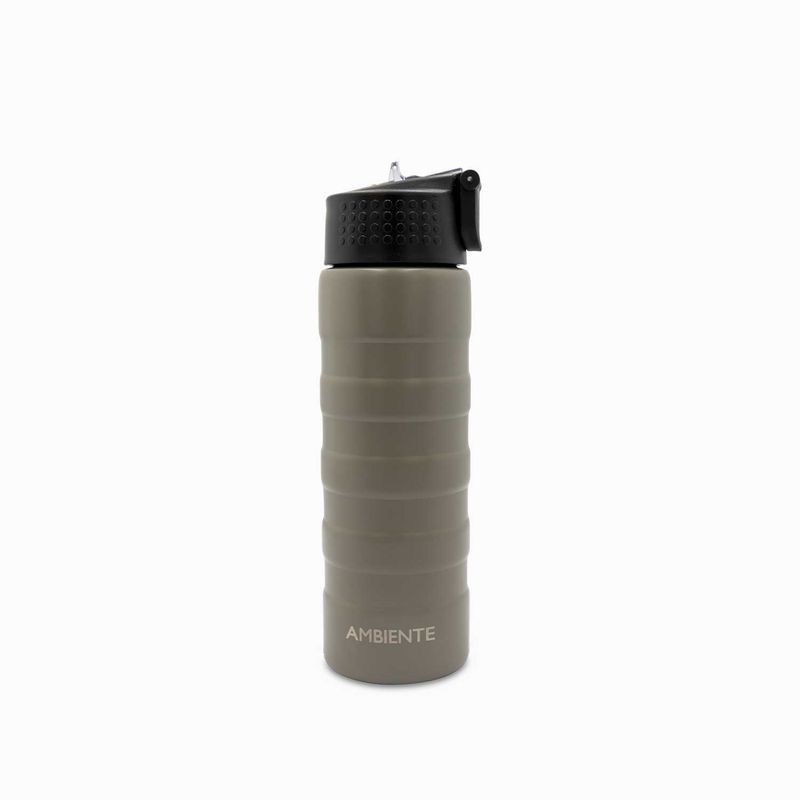 AMBIENTE GOURMET - Termo doble pared con pitillo gris