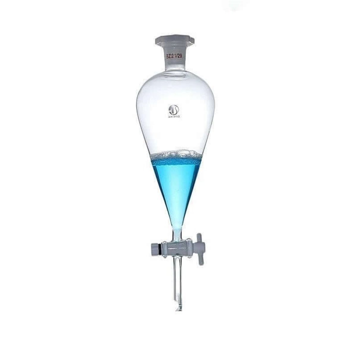 GENERICO - Embudo Separacion Decantacion Tipo Pera 250ml Vidrio Tapa