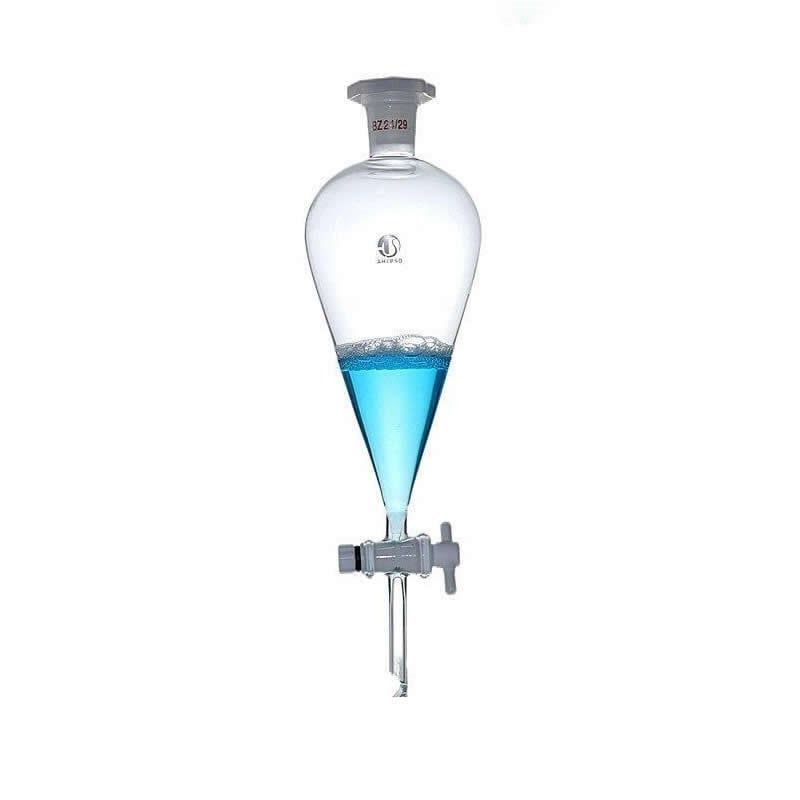 GENERICO - Embudo Separacion Decantacion Tipo Pera 250ml Vidrio Tapa