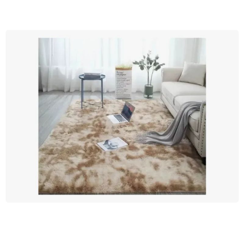 INNOVA - Tapete Alfombra Antideslizante Peluda 1.5 X 2 Metros Decorativo Cafe
