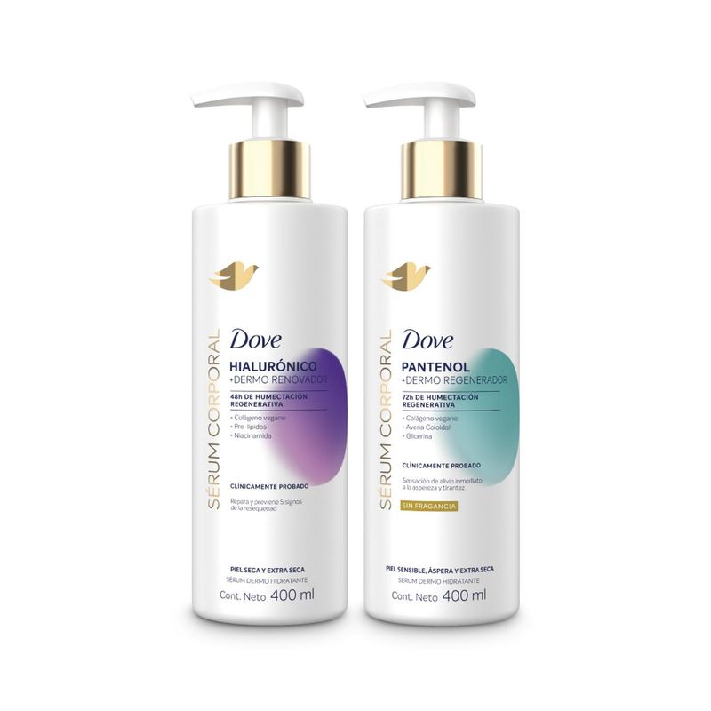 DOVE - Combo Serums corporales Dove Hialurónico y Pantenol