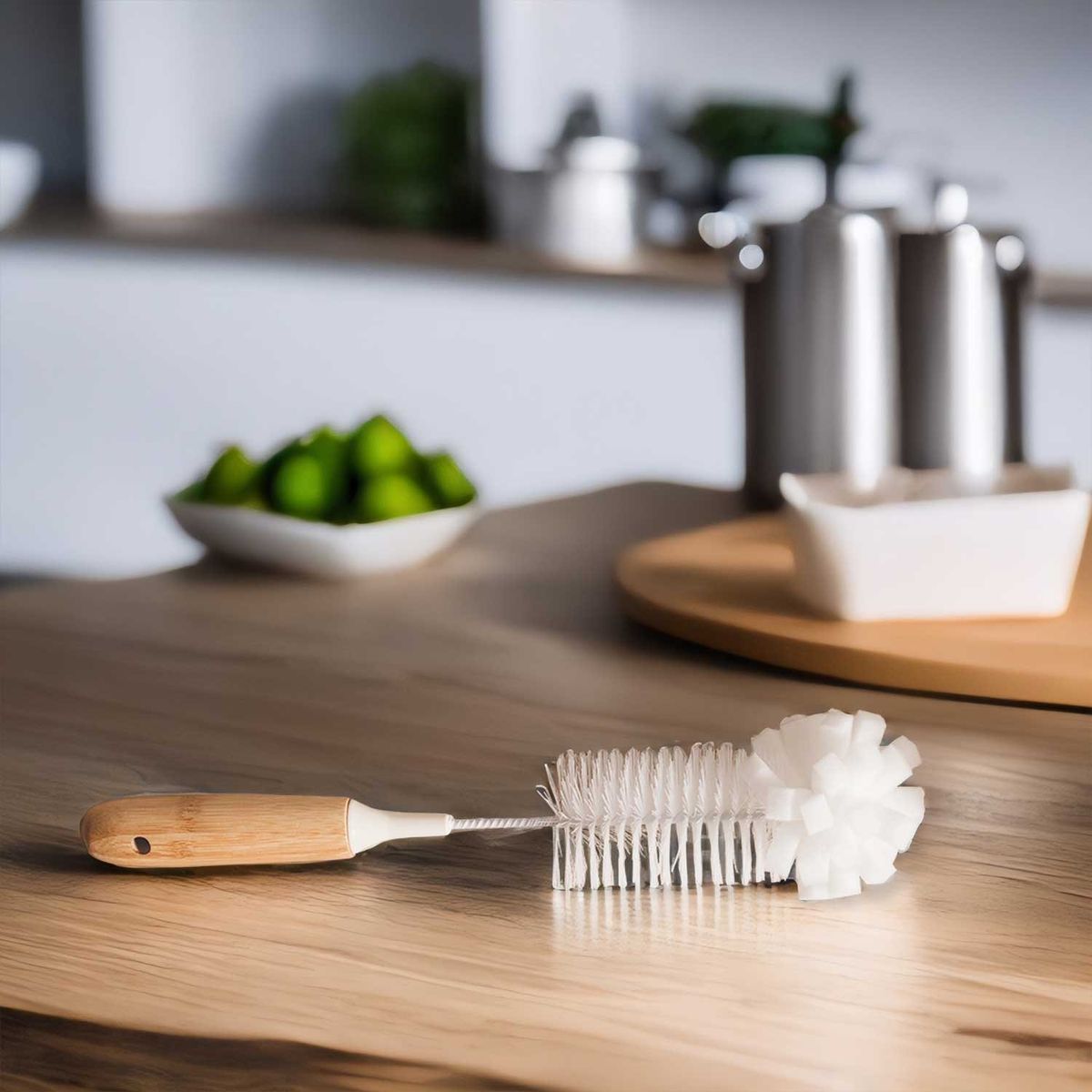 AMBIENTE GOURMET - Cepillo para botellas mango en bambu Ambiente Gourmet