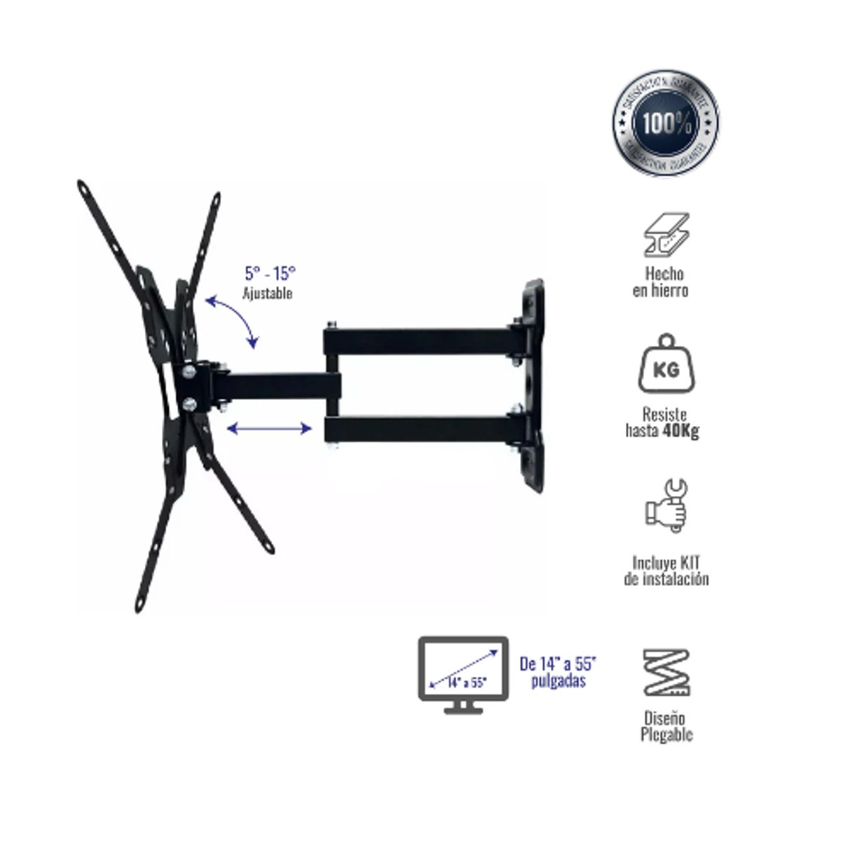 SHEN HUANG - Soporte Para Televisor 14 A 55 Pulgadas Hasta 50 Kilos
