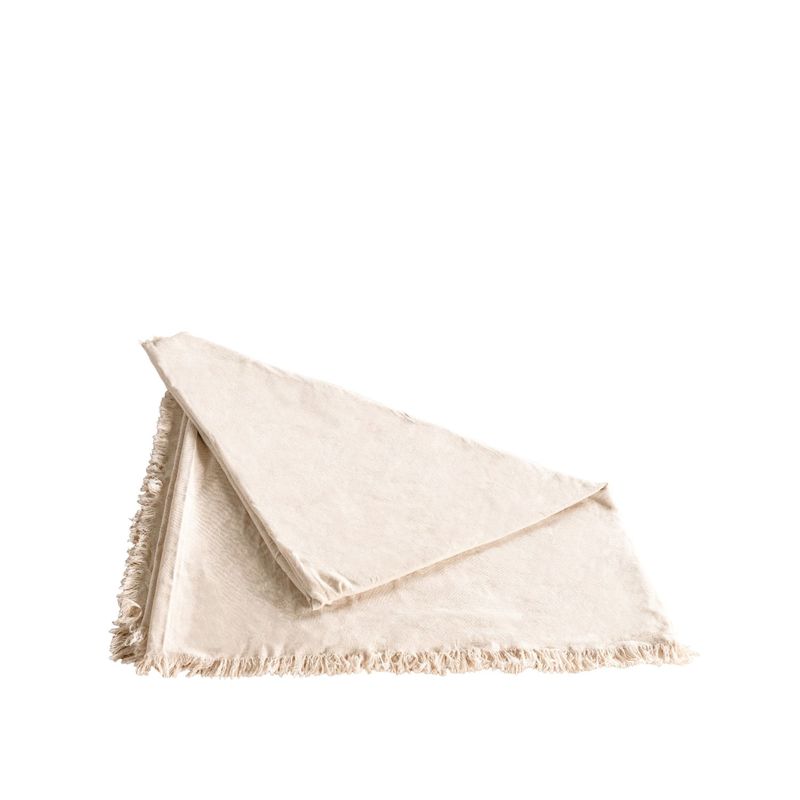 AMBIENTE GOURMET - Mantel para mesa flecos beige 140x240cm Ambiente Gourmet
