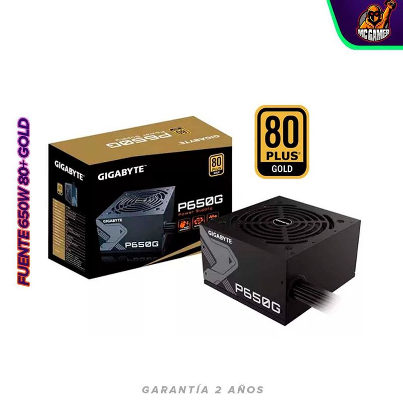 GIGABYTE - FUENTE DE PODER GIGABYTE P650G  650W 80+ GOLD  CERTIFICADA Y SEGURA