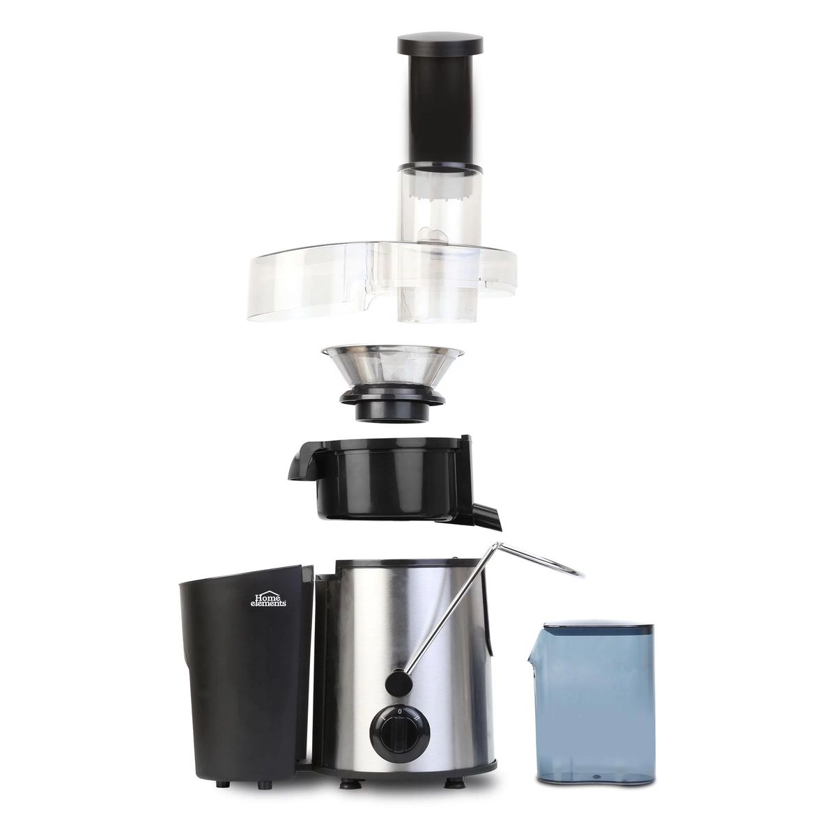 HOME ELEMENTS - Extractor De Jugos Negro 120v Con Accesorios